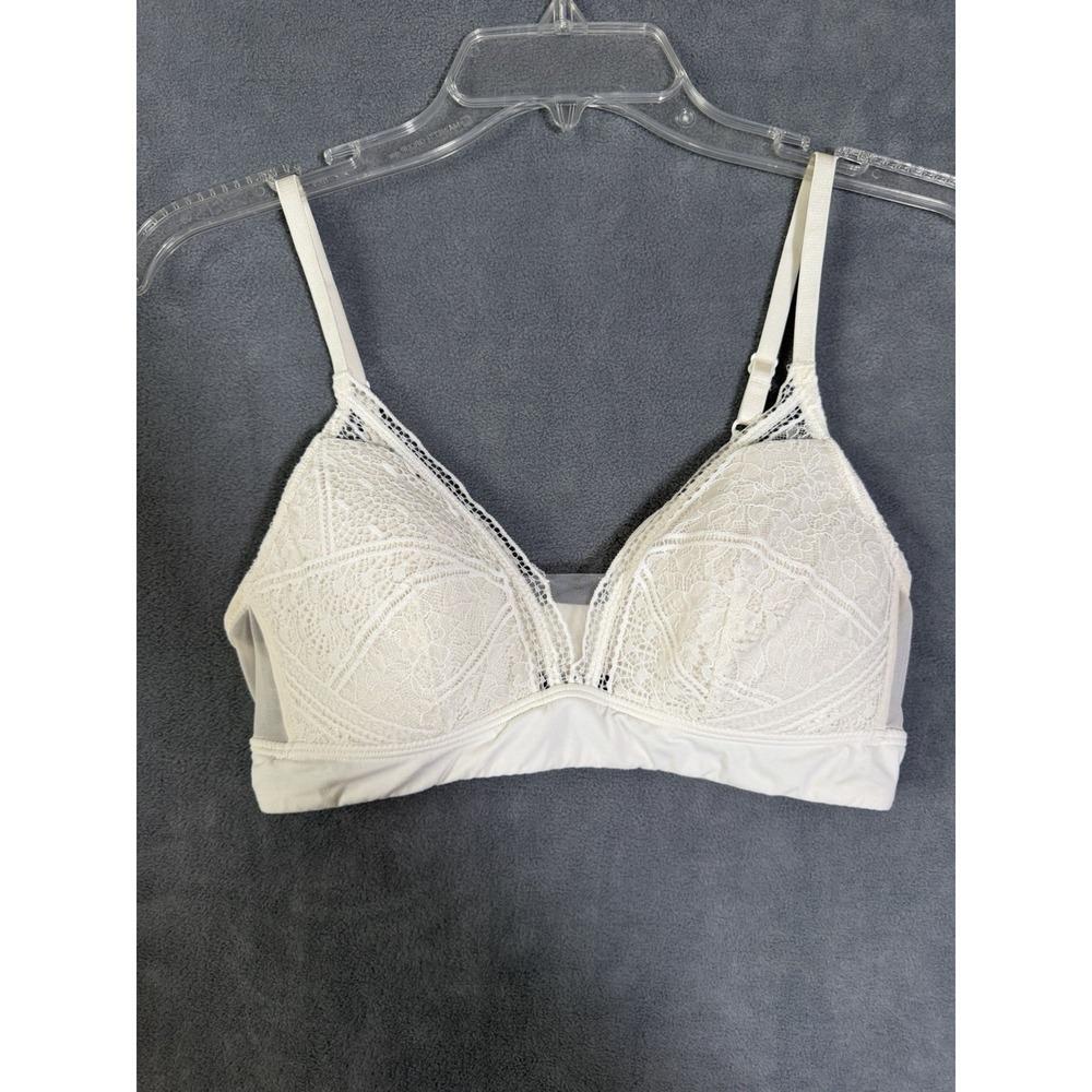 Target Auden‎ Women's Lightly Lined Bralette Bra Lace Ivory Medium Adjustable